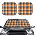 thumbnail image 2 of Saiise Warm Orange Plaid for Foldable Car Sun Shades (2-Pack) Offer Sun Protection with an Easy-fold Design for Convenient Windshield Shading-Small, 2 of 6
