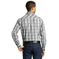 thumbnail image 2 of Port Authority Adult Male Men Checked Long Sleeves Shirt Shadow Grey Large, 2 of 5