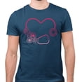 thumbnail image 2 of Heart Flowers Stethoscope Shirt Unisex X-Large Indigo Blue, 2 of 5