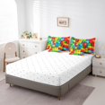 thumbnail image 4 of YST Building Blocks 7 Pcs Comforter Set twin, Colorful Toy Bedding for Teens, 3D Rainbow Construction Brick Sheet Set Bed in A Bag Funny Patchwork Geometric Rectangle Duvet Insert, 4 of 5