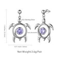 thumbnail image 6 of Turtle Birthstone October Tourmaline Earrings Dangle Women Jewelry Birthday Gift Sterling Silver, 6 of 6