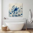 thumbnail image 3 of Blue Ombre Floral Wall Art Painting on Canvas, Spring Elegant Flowers Beige Rustic Canvas Art Home Prints Wall Art Framed Modern Artwork for Living Room Bedroom Wall Decor 8x8in, 3 of 9