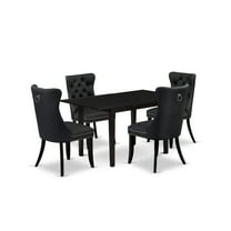 East West Furniture 5 Piece Dining Table Set Consists of a Rectangle Wooden Table