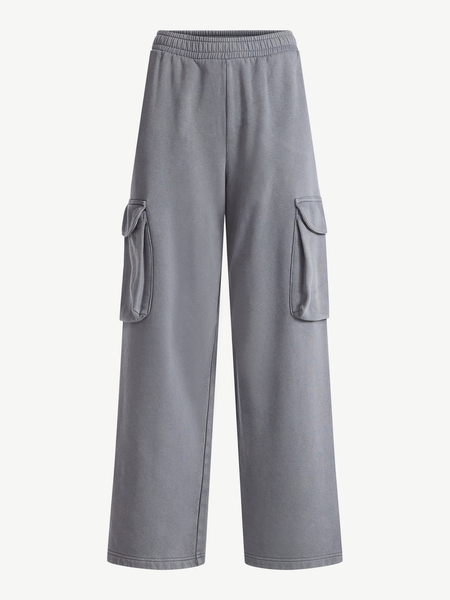 Scoop Women's and Women's Plus Utility Wide Leg Cargo Sweatpant, Sizes XS-4X
