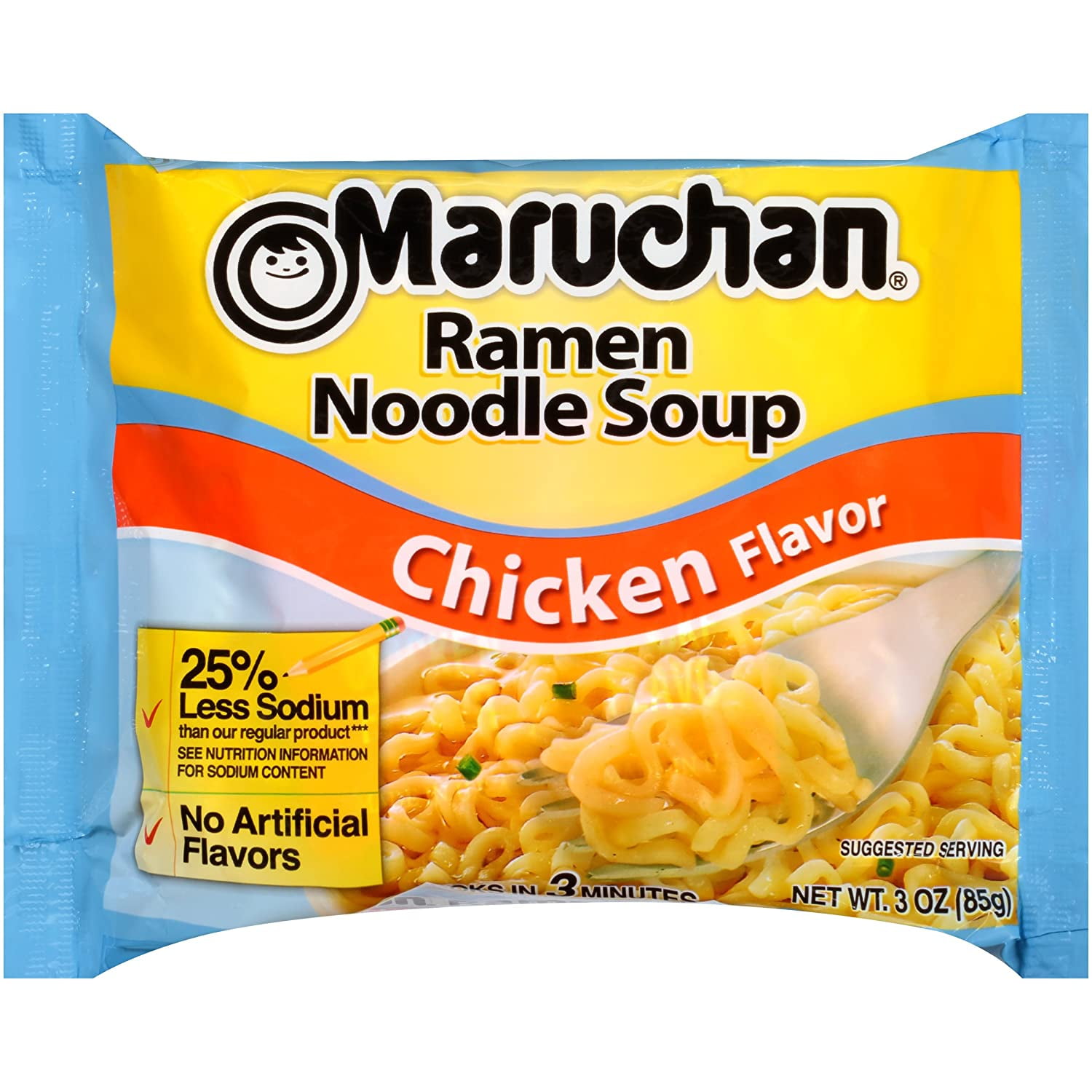 "Maruchan Ramen Less Sodium Chicken, 3.0 Oz, Pack of 24"