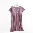 thumbnail image 2 of VEKDONE Clearance Labor/Delivery/Hospital Gown Nursing Dress Maternity Nightgown Short Sleeve Breastfeeding Sleepwear for Hospital Short Breastfeeding Nightgown Purple L, 2 of 3