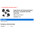 thumbnail image 2 of Engine Mount and Transmission Mount Kit 5 Piece - Compatible with 2005 Honda Pilot, 2 of 2