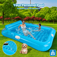 thumbnail image 2 of GVDV Inflatable Tanning Pool Lounger Float, 79" x 63" Extra Large Size Suntan Tub for Adult, Blue, 2 of 6