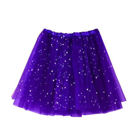 

Timegard Womens High Quality Pleated Gauze Short Skirt Adult Dancing Skirt Purple One Size