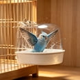 thumbnail image 6 of Bird Bath Tub, Parrot Cage Hanging Shower Box, Splash Guard Transparent Non Slip Bathing Container for Budgie Cockatiel Indoor Cage, 6 of 6