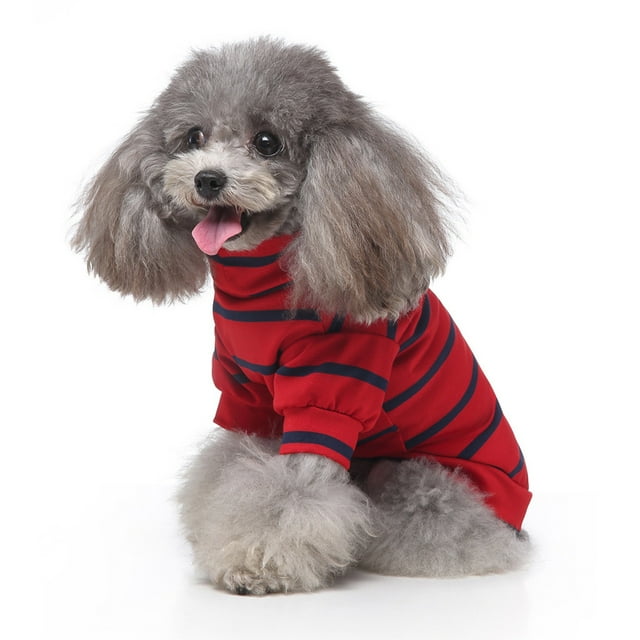TIMIFIS Dog Sweater Pet clothes color striped turtleneck pullover two-legged pet sweater Dog JacketFall