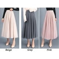 thumbnail image 3 of KOMOO Women Mesh Layered Midi Skirts Elastic High Waist Pleated Tulle Skirt Tutu A-line Midi Skirt, 3 of 5