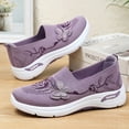 thumbnail image 5 of HTHLVMD Floral Embroidered Mesh Sneakers, Slip-On Walking Shoes, Womens Breathable Knit Slip-On Walking Shoes Embroidered Slip On Sneakers Lightweight Comfortable Orthopedics Walking Shoe, Purple 8, 5 of 5