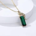 thumbnail image 2 of 14K Gold Plated Green Crystal Leopard Pendant Necklace, Women Mens Hip Hop Punk Created Emerald Panther Necklace Jewelry, 2 of 4