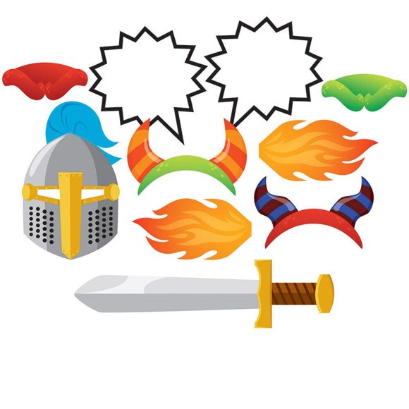 Creative Converting Dragons Party Assorted Designs Photobooth Props Set (Pack of 10)