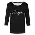 thumbnail image 2 of Maplenight Valentine's Day 3/4 Sleeve Shirts for Women Loose Casual Crewneck Cute Tops Funny Graphic Tees Blouse, 2 of 5