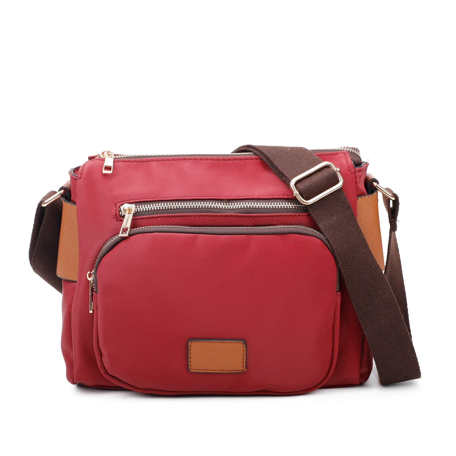 Fashion Cute Multi Pocket Crossbody Bag , Burgundy