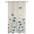 thumbnail image 2 of nqOlkjepod Outdoor Curtains for Patio Waterproof, Turquoise Floral Butterfly Outdoor Privacy Panels Grommet, Spring Rustic Botanical Beige Blackout Outside Curtains for Porch 54"x108", 1 Panel, 2 of 8