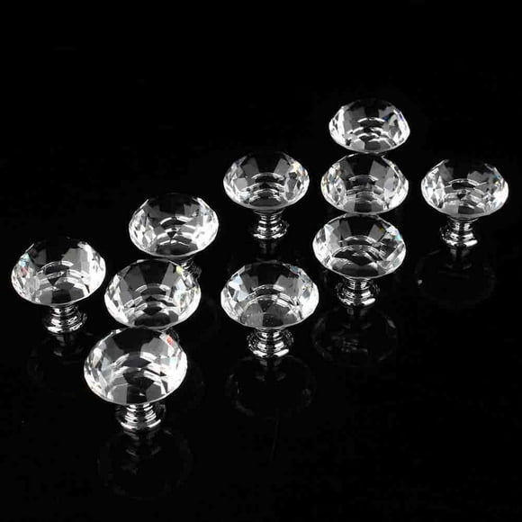 Yosoo 10Pcs Crystal Glass Cabinet Knobs Drawer Dresser Knobs Cupboard Handles Set,Crystal Handle, Crystal Knobs