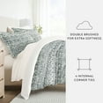 thumbnail image 3 of 8PC Bedding Bundle - Patterned Duvet Cover Set White Comforter and Solid Sheet Set in Modern Rustic, 3 of 12