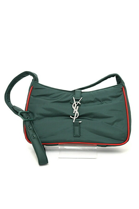 Pre-Owned Saint Laurent YSL Le Cin Cassette Shoulder Bag Eco Nylon Khaki Green/Red...