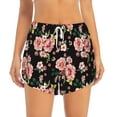 thumbnail image 2 of Goofa Rose Flowers Printed Women 2 in 1 Running Shorts,Quick Dry Athletic Workout Shorts,High Waisted Athletic Shorts with Liner Pockets-Medium, 2 of 9