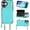 Mint Green, variant on Crossbody Wallet Case for iPhone 17, RFID Blocking Leather Purse Case with Card Holder, Protective Handbag Flip Cover with Zipper Wrist Strap Lanyard for Women 5G 6.3 Inch (Red)