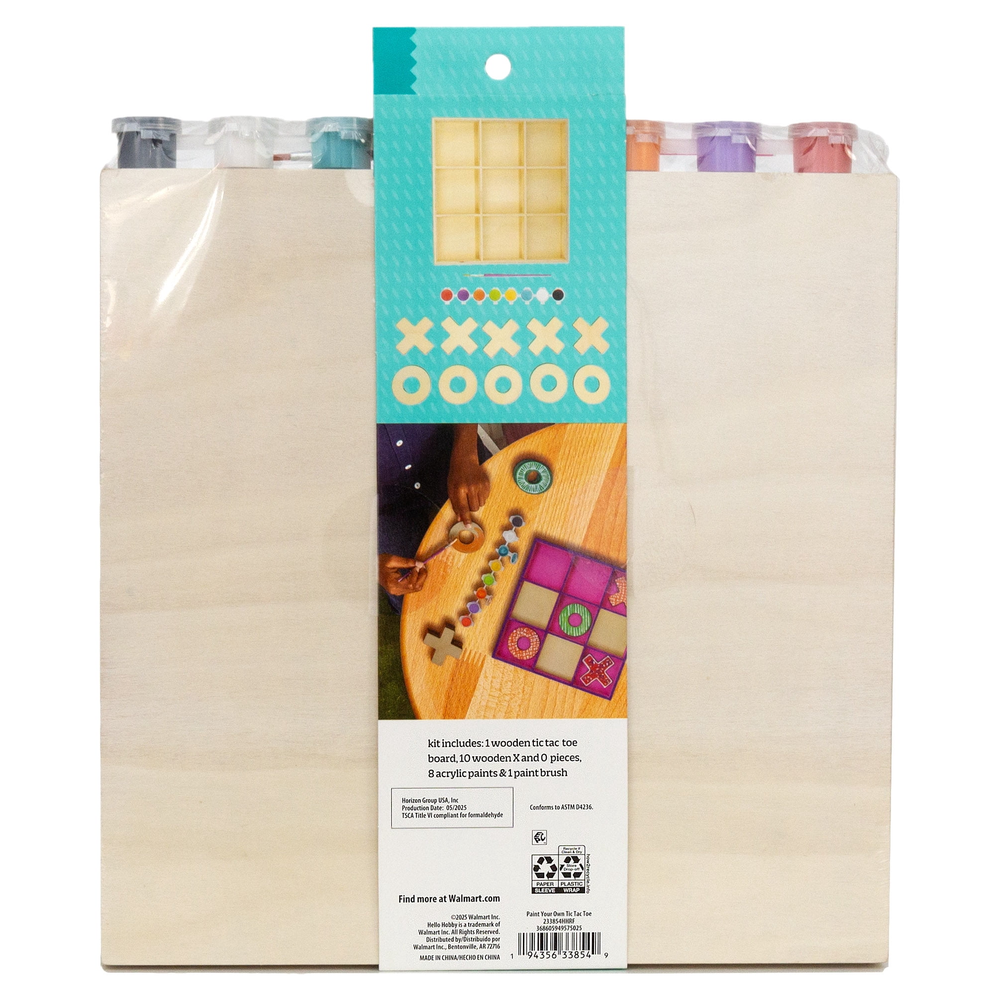 Hello Hobby Paint Your Own Tic Tac Toe Kit
