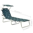 thumbnail image 2 of vidaXL Folding Sun Lounger with Canopy Leaf Print Aluminum, 2 of 7
