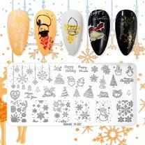 Manicure Nail Stamping Plates Art Stencil Templates Flowers Leaves Animal Design Stamper Kit for DIY