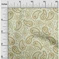 thumbnail image 2 of oneOone Cotton Silk Olive Green Fabric Asian Paisley Sewing Craft Projects Fabric Prints By Yard 42 Inch Wide, 2 of 5