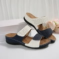 thumbnail image 6 of Women Slipper Open Toe Stylish Women'S Slipper With Rhinestone Design Casual Everyday Wear Perfect Summer Outfits Exquisite Upper And Heel Construction Blue CN:39/US:7.5, 6 of 9