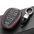 thumbnail image 5 of Vitodeco Genuine Leather Smart Key Fob Case Protector Compatible for Alfa Romeo Giulia, Stelvio, Tonale (2017 - 2025 Models) - 5-Button, Black/Red, 5 of 6