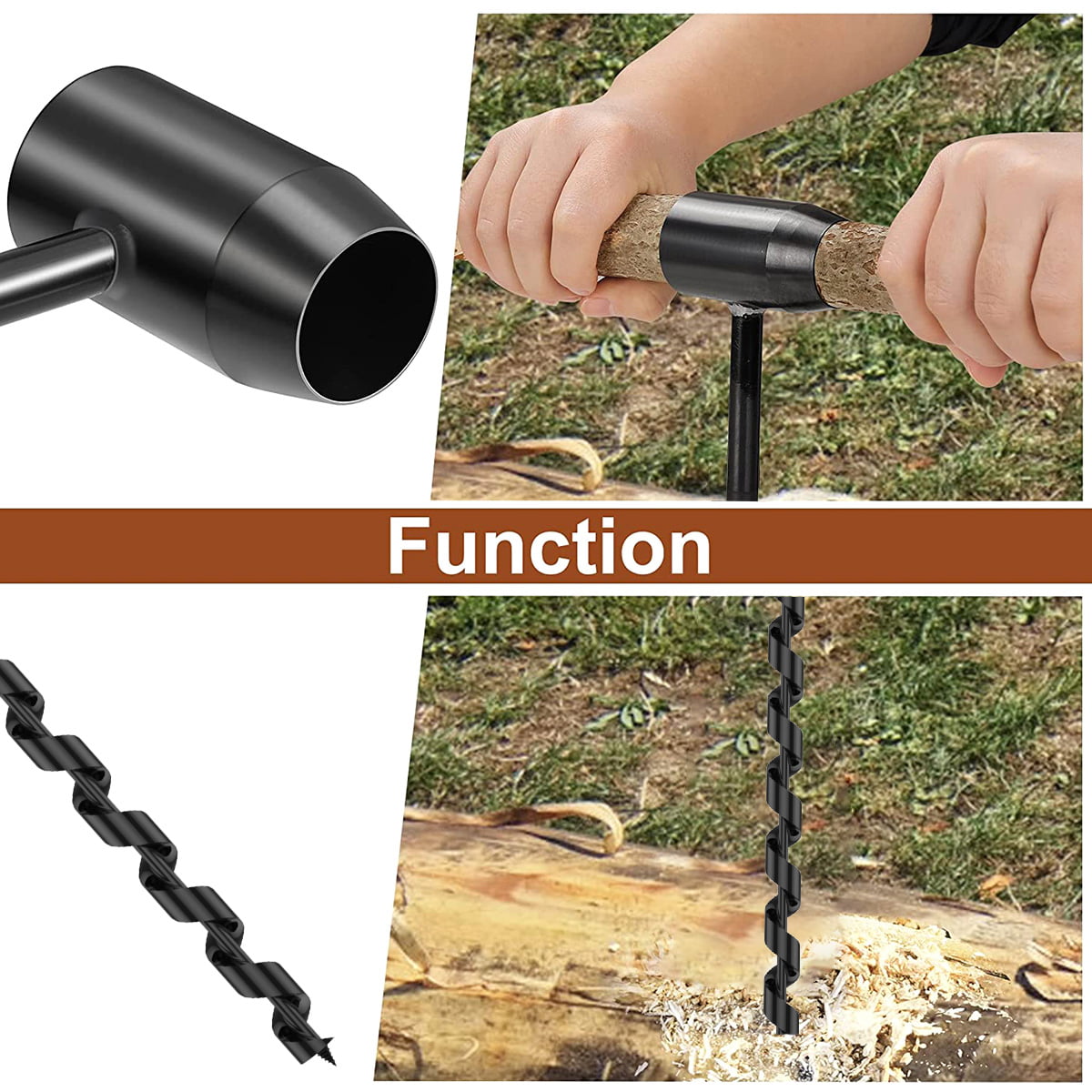 1 Set Manual Hand Drill Puncher [Punching Artifact]Hand Drill Twist Drill  Hand Auger For Woodworking Model Diy Woodworking With Drilling Bit