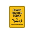 thumbnail image 2 of Shark Sighted Novelty Sign, Metal Wall Decor - 10x14 inches, 2 of 4
