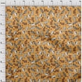 thumbnail image 3 of oneOone Viscose Jersey Dark Yellow Fabric Cat Craft Projects Decor Fabric Printed By The Yard 60 Inch Wide-M0O, 3 of 5