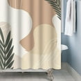 thumbnail image 3 of Baocicoo Beige Green Leaves Shower Curtain Sets Brown Cream Shower Curtains for Boho Bathroom Bathtub Decorations Durable Polyester Waterproof Curtain for Bathroom with Hooks 36x72 Inches, 3 of 6