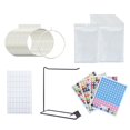 thumbnail image 2 of Organizador de herramientas de pintura de con etiquetas con 30 anillos y bolsas Bolsas de plástico de de imitación Suministros de Negro Soledad almacenamiento de cuentas, 2 of 9