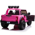 thumbnail image 4 of Ford F450 Kids 24V Electric Ride-On Truck Car w R/C Parental Control Remote, LED Foam wheels + Underbody LED Kit, MP3 + Wireless Music Streaming, Car Cover, Vegan Leather Seat, 4 of 11