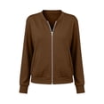 thumbnail image 6 of thefmos Women's Fall Winter Long Sleeve Zip Up Blazer Jackets Open Front Casual Solid Tops Dressy Work Office Trendy Outerwear Fashion Clothes, Brown 2XL, 6 of 6