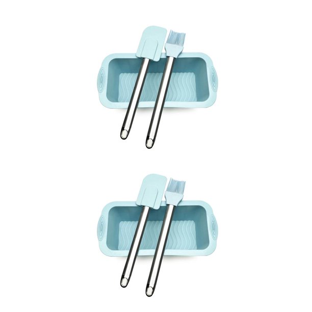 Toystoory Juego de 3 unidades de molde para tostadas, cepillo Rectangular de silicona para hornear pan, raspador de cocina antiadherente Type1 NO1