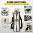 thumbnail image 5 of 3 Gallon Stainless Steel Hand Pump Sprayer with 20 Inch Wand 3FT Reinforced Hose Pressure Gauge Safety Valve Adjustable Nozzle for Garden Lawn Weed Control Sanitizing, 5 of 6