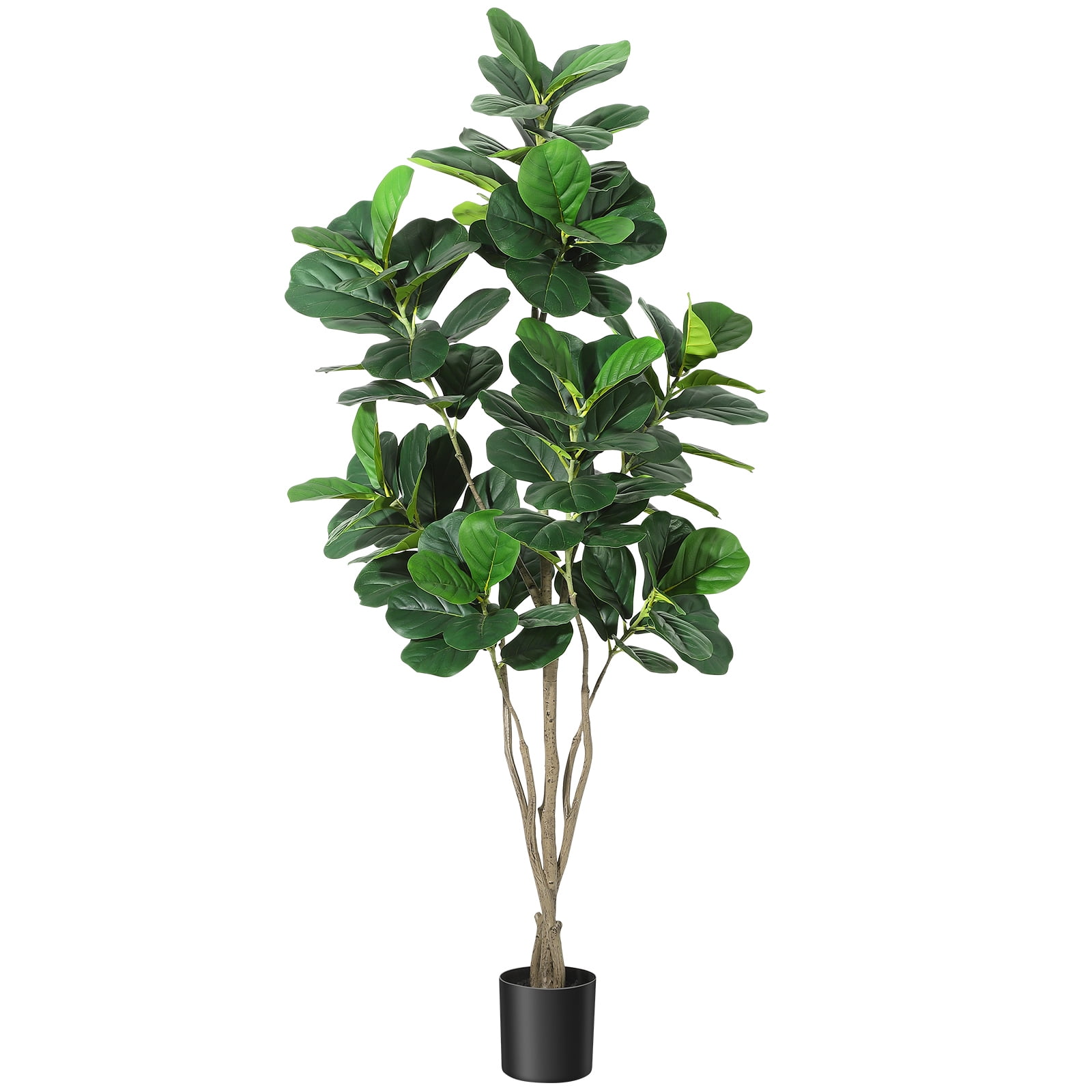 Fiddle Leaf Fig Tree Artificial Plant 6FT Tall Faux Plants Indoor Fake Ficus Lyrata Plant in Pot Artificial Fig Trees for Home Office Store Room Decor Indoor Outdoor Housewarming Gift
