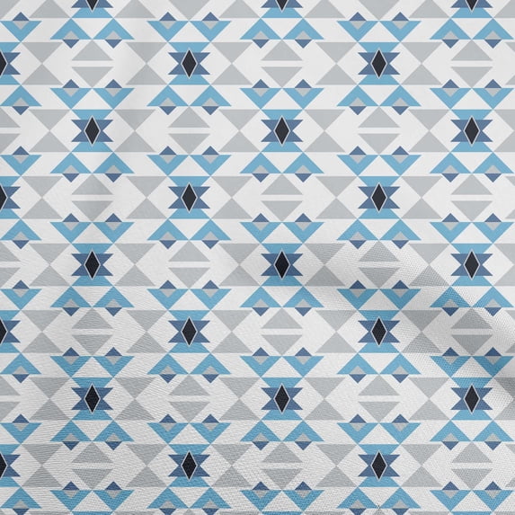 oneOone Velvet Light Blue Fabric Geometric Craft Projects Decor Fabric Printed By The Yard 58 Inch Wide