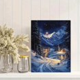 thumbnail image 2 of Qisvanset Framed Canvas Wall Art 12x16 Inch Silent Night Starry Forest Christmas Nature Wall Art, 2 of 5