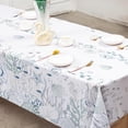 thumbnail image 2 of Under The Sea Tablecloth Summer Beach Seashell Coral Table Cover Coastal Ocean Themed Rectangle Table Cloth for Kitchen Dining Table Picnic Decoration Supplies, 60x102 Inch, 2 of 6