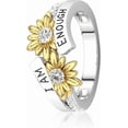 thumbnail image 2 of Sunflower Rings for Women - I Am Enough Letters Carving Flower Promise Rings Jewelry Accessory Gifts Size 5-11 (Yellow, 8), 2 of 2