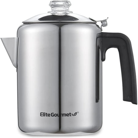 Elite Gourmet EHC111A Personal Single-Serve Compact Coffee Maker with Pause N Serve Reusable Filter On/Off Switch Water Level Indicator 14-oz Black