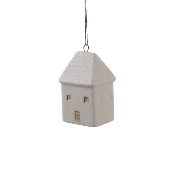 Decoraciones de Árbol de Navidad Nórdico Ins Cerámica Decoración de Navidad Mini Casa Colgante Regalo de Decoración de Árbol de Navidad Accesorios Pequeños Árbol de Navidad Pequeño