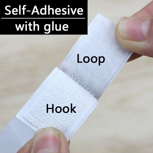 3/5Meters/Lot Strong Self Adhesive Hook and Loop Fastener Tape velcros Strips Sticker Scratch Adhesive with Glue for DIY 20-50MM 25mm white 25 meters